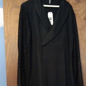 Elegant Black Long Sleeve Sweater Dress